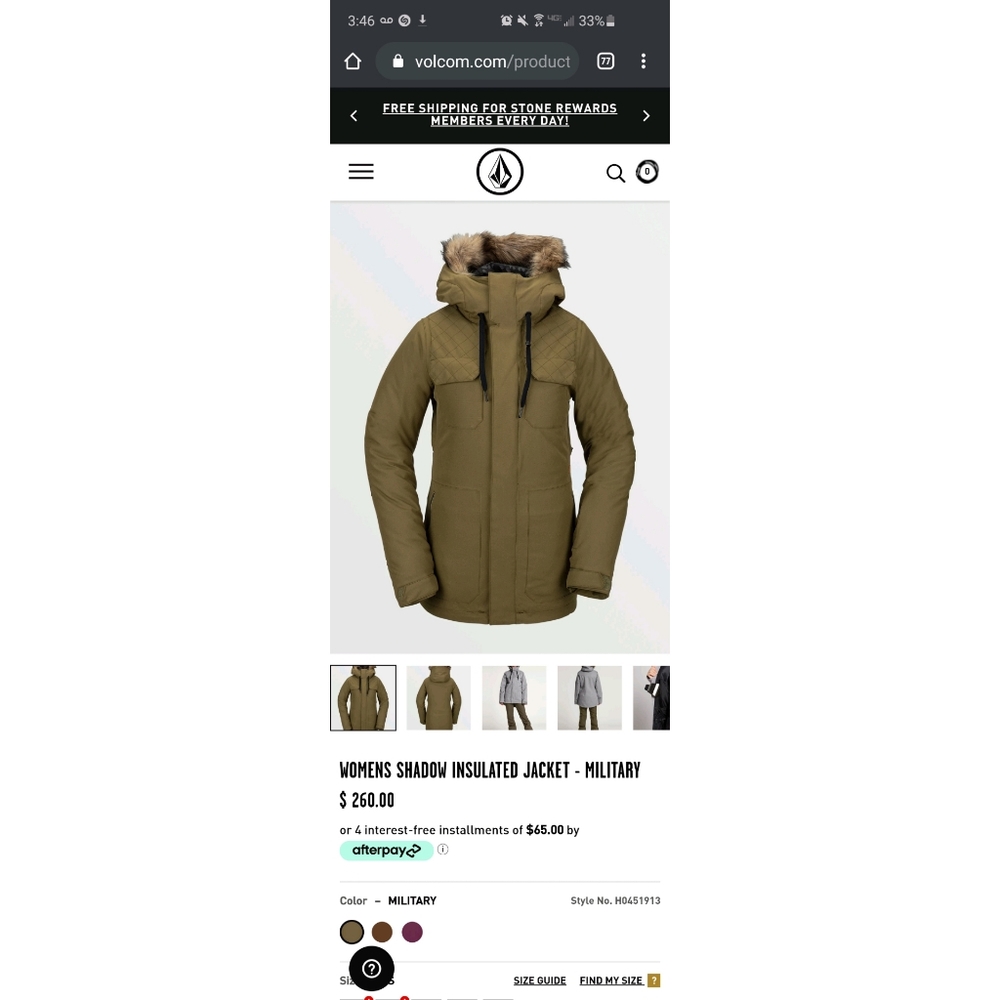 Volcom shadow ins jacket XL ski/snow